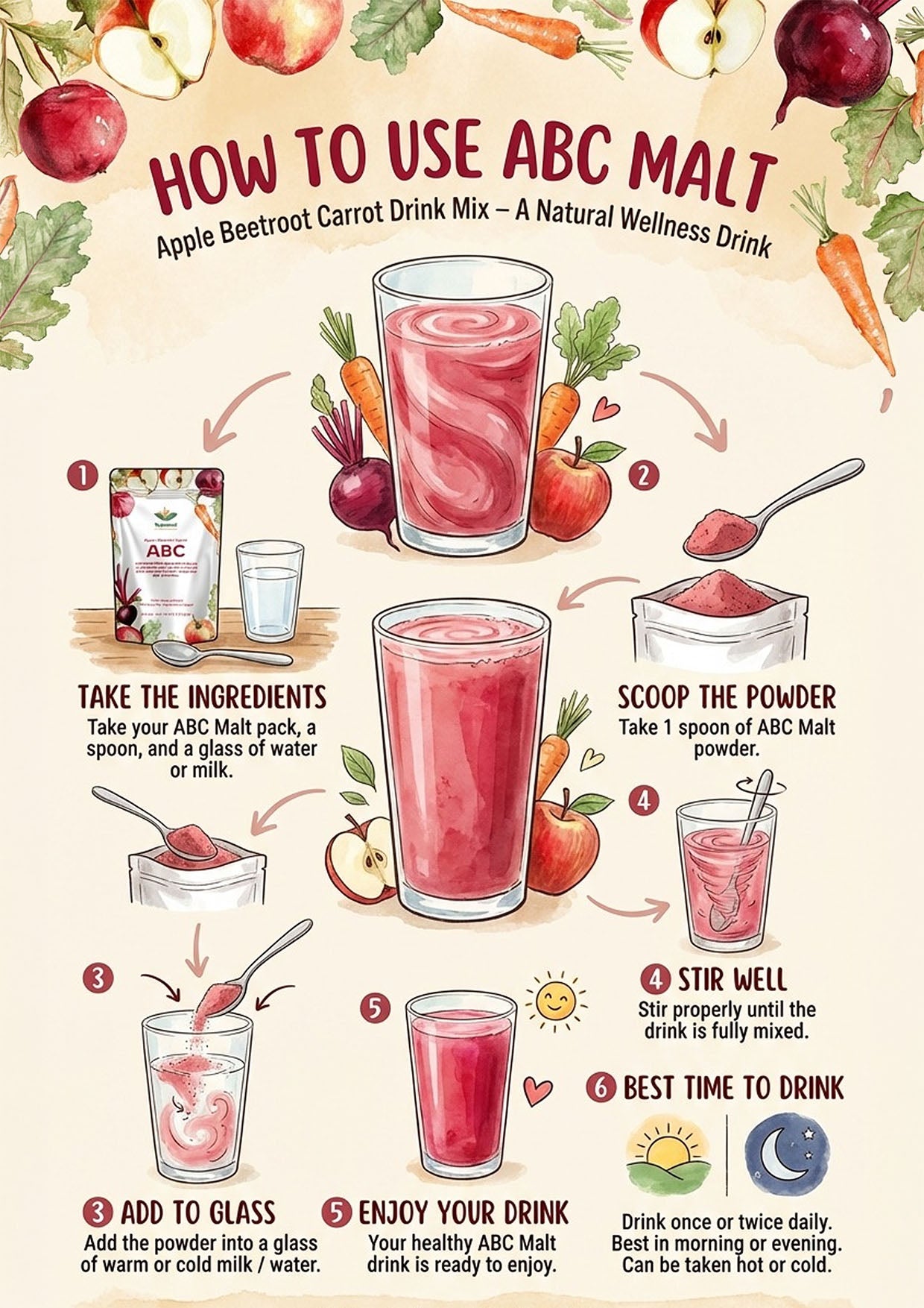 ABC Malt – Apple Beetroot Carrot Health Drink Mix