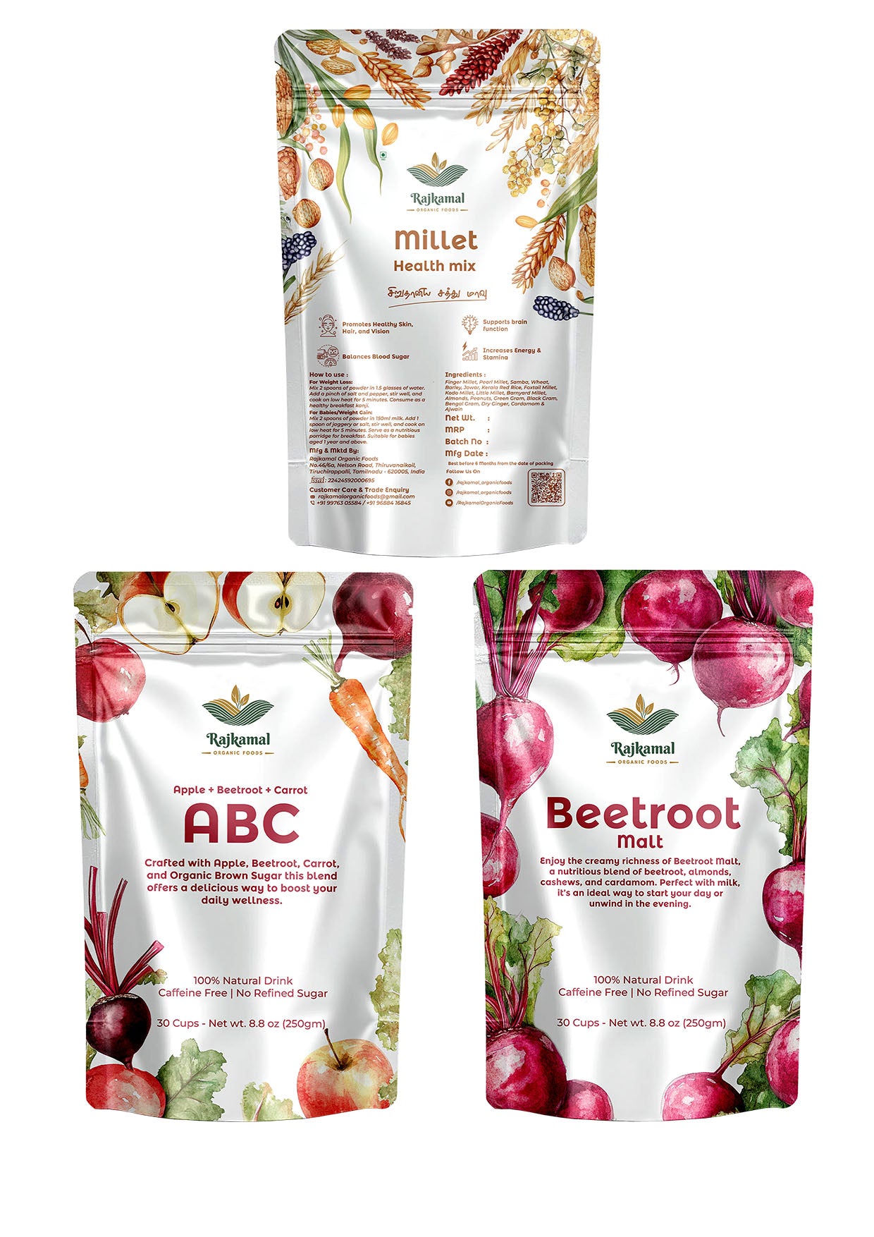 Complete Breakfast Combo – ABC Malt, Beetroot Malt & Millet Health Mix