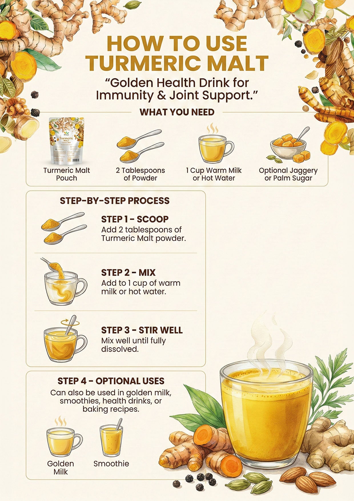 Turmeric Malt – Natural Turmeric Health Drink Mix