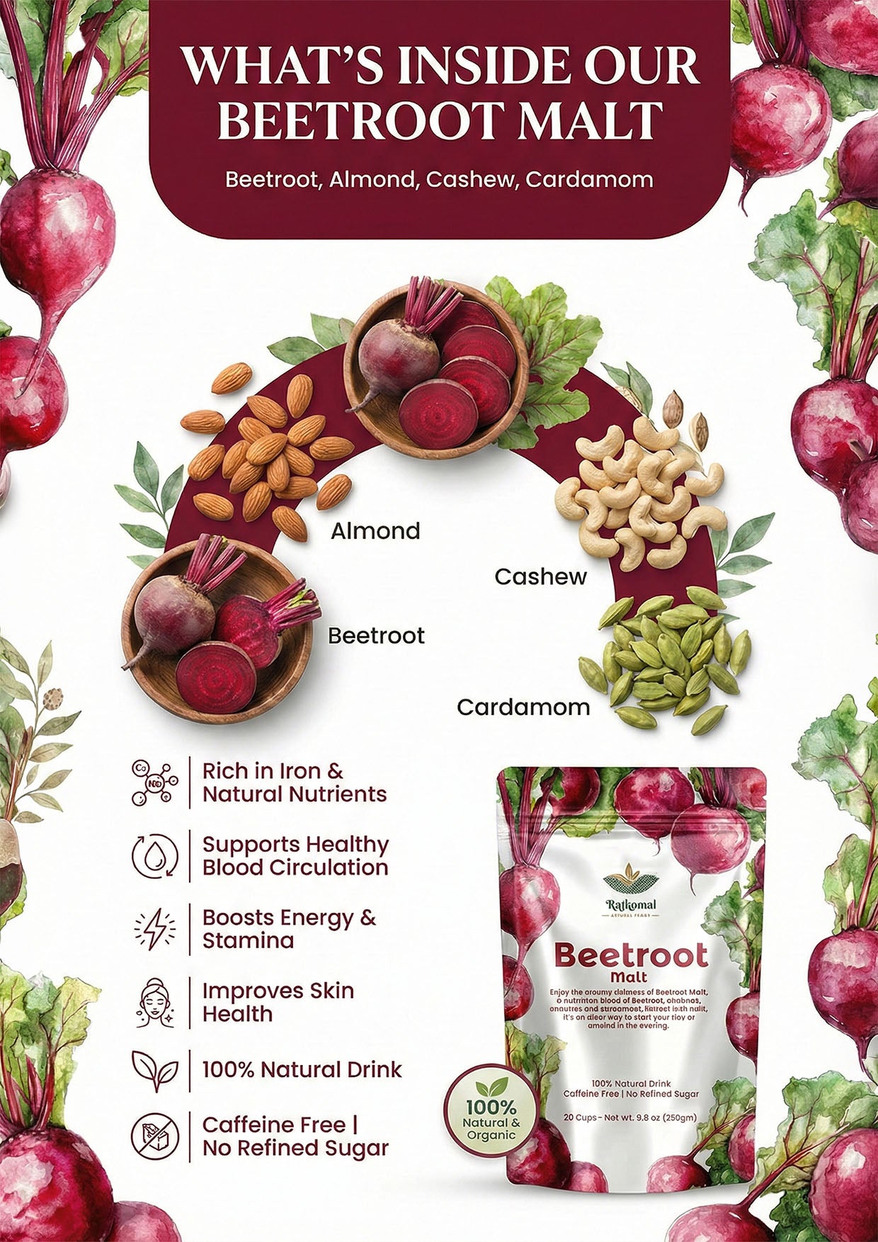 Beetroot Malt – Natural Beetroot Health Drink Mix