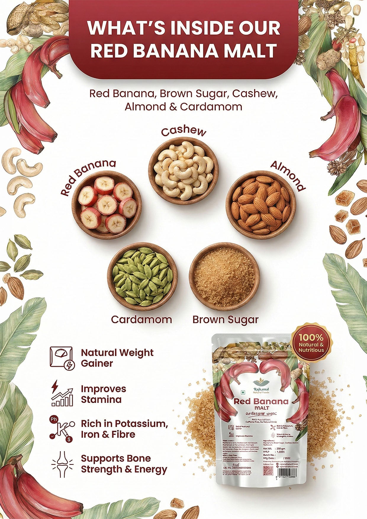 Red Banana Malt – Natural Banana Health Drink Mix